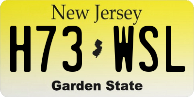 NJ license plate H73WSL