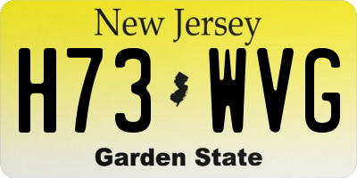 NJ license plate H73WVG