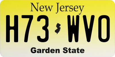 NJ license plate H73WVO