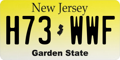 NJ license plate H73WWF