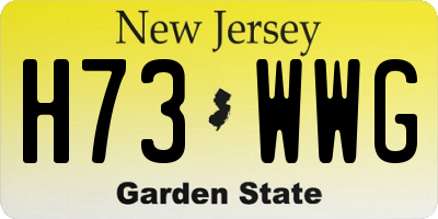 NJ license plate H73WWG