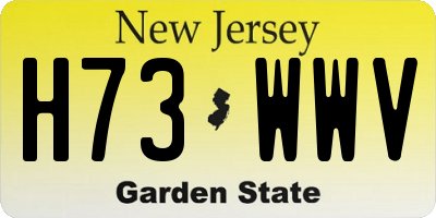 NJ license plate H73WWV