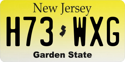 NJ license plate H73WXG