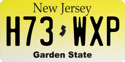 NJ license plate H73WXP
