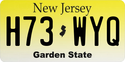 NJ license plate H73WYQ