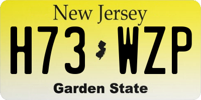 NJ license plate H73WZP
