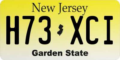 NJ license plate H73XCI