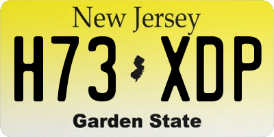 NJ license plate H73XDP