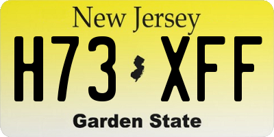 NJ license plate H73XFF