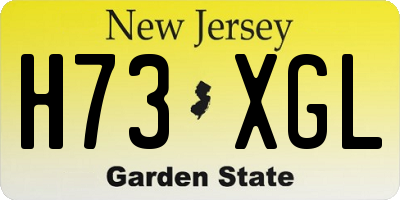 NJ license plate H73XGL