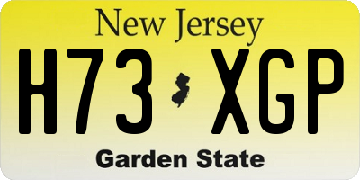 NJ license plate H73XGP