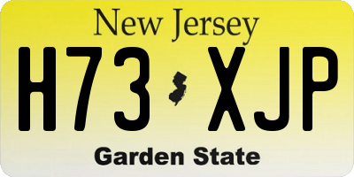 NJ license plate H73XJP