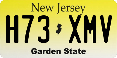 NJ license plate H73XMV