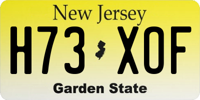 NJ license plate H73XOF