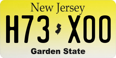 NJ license plate H73XOO