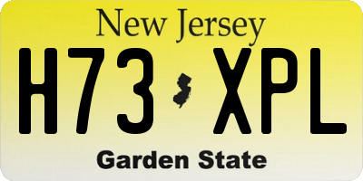NJ license plate H73XPL