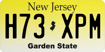 NJ license plate H73XPM
