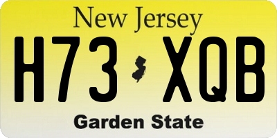 NJ license plate H73XQB