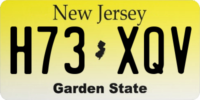 NJ license plate H73XQV