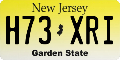 NJ license plate H73XRI