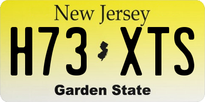 NJ license plate H73XTS
