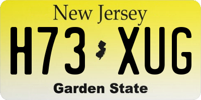NJ license plate H73XUG