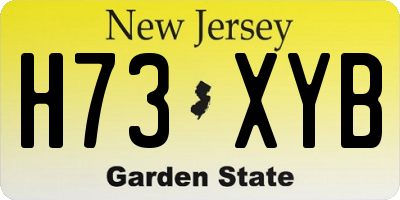 NJ license plate H73XYB
