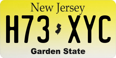 NJ license plate H73XYC