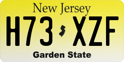 NJ license plate H73XZF