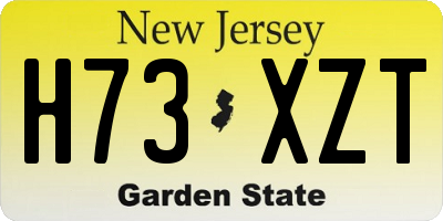 NJ license plate H73XZT