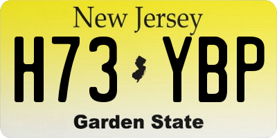 NJ license plate H73YBP