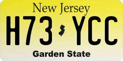 NJ license plate H73YCC