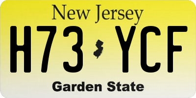 NJ license plate H73YCF
