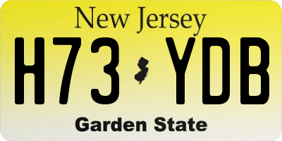 NJ license plate H73YDB