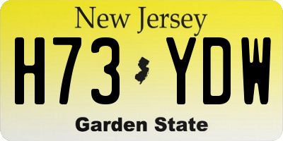 NJ license plate H73YDW