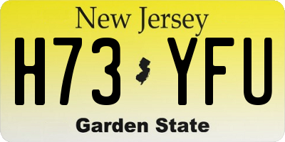 NJ license plate H73YFU