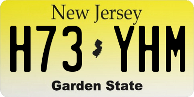NJ license plate H73YHM