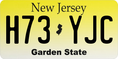 NJ license plate H73YJC