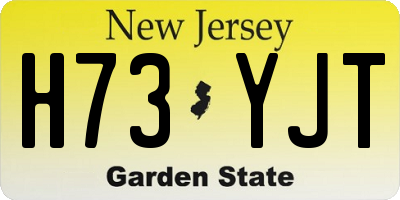 NJ license plate H73YJT