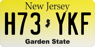 NJ license plate H73YKF