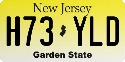 NJ license plate H73YLD