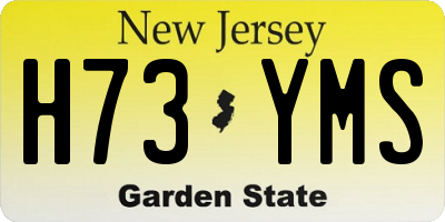 NJ license plate H73YMS