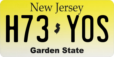 NJ license plate H73YOS