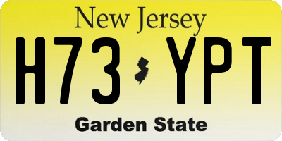 NJ license plate H73YPT