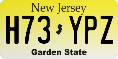 NJ license plate H73YPZ
