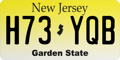 NJ license plate H73YQB