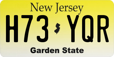 NJ license plate H73YQR