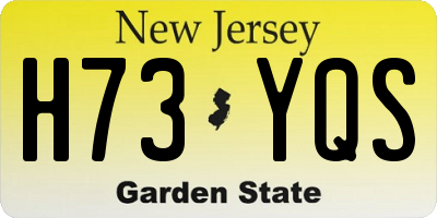 NJ license plate H73YQS