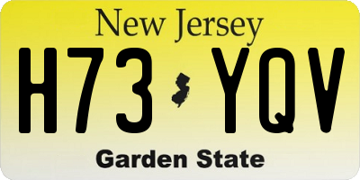 NJ license plate H73YQV