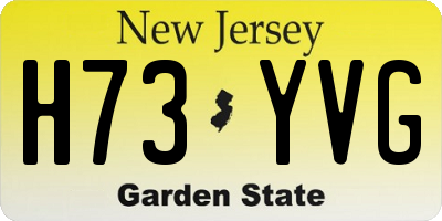 NJ license plate H73YVG